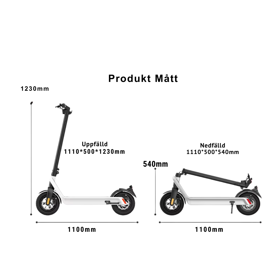 X9 pro max - Smart elspark med upp till 80km räckvidd optimerad för pendling, äventyr eller semester(inkl sits).